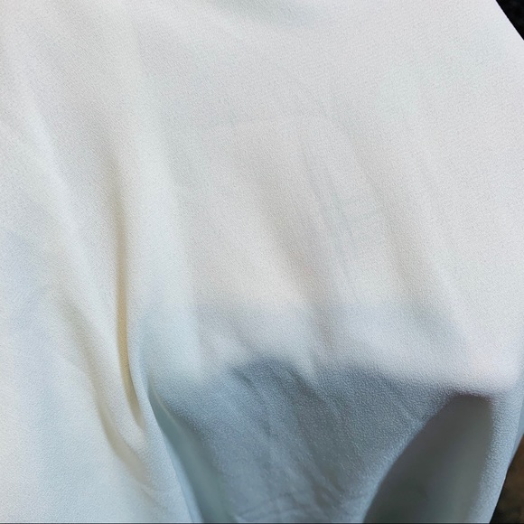 LULU’S White Sheer Faux Leather Trim Blouse - Picture 4 of 6